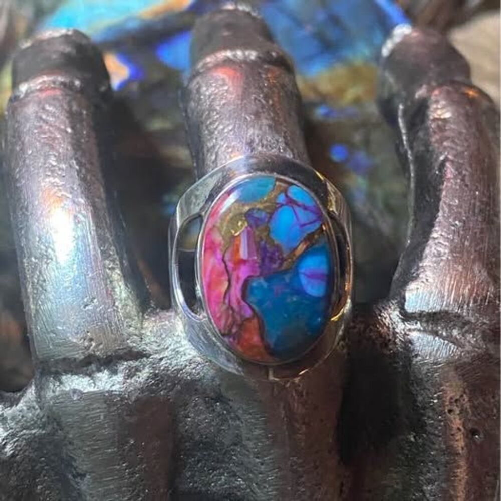 Enchanting Fairy Turquoise Sterling Ring - 8.5